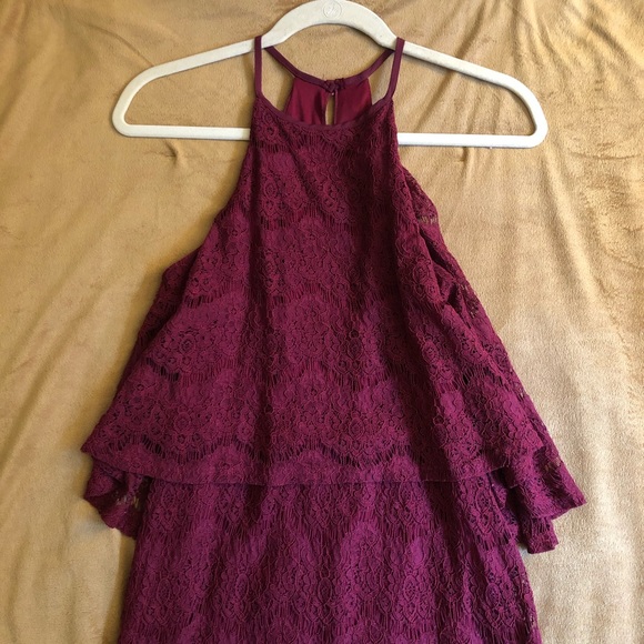 Gab & Kate One Last Time halter dress Wine - Picture 2 of 5